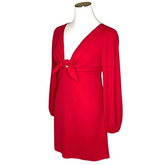 Amanda Uprichard Chyler Tie-Front Long-Sleeve Dress - Picture 5 of 10